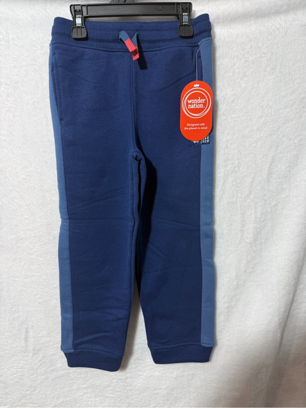 wonder nation Navy & Light Blue Side-Stripe Kids Joggers